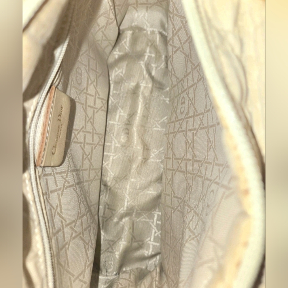 Christian Dior Vintage Lady Dior Bag Cannage Tan Quilt Nylon Medium COA included - Picture 12 of 15